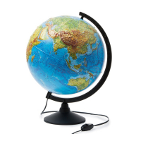 Глобус Земли физический  с подсветкой D=320 мм - «globural.ru» - Саранск