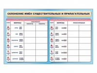 Фрагмент (демонстрационный) маркерный (двухсторонний) "Склонение имен существительных и прилагательных" - «globural.ru» - Саранск