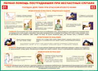 Таблица Порядок действий при опасном кровотечении 1000*1400 винил - «globural.ru» - Саранск