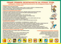 Таблица Общие правила безопасности на уроках труда 1000*1400 винил	  - «globural.ru» - Саранск