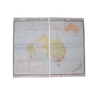 Учебная карта "Австралия и Новая Зеландия" (экономическая) 1100*1340 мм (матовое, 2-стороннее лам.) - «globural.ru» - Саранск