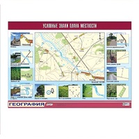 Таблица демонстрационная "Условные знаки плана местности" (винил 70x100) - «globural.ru» - Саранск