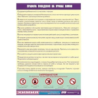 Таблица демонстрационная "Правила поведения на уроках химии" (винил 70х100) - «globural.ru» - Саранск