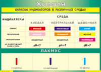 Таблица Окраска индикаторов в различных средах 1000*1400 винил - «globural.ru» - Саранск
