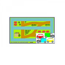 Игровой коврик "Дорожное движение - 1" с набором транспортных средств - «globural.ru» - Саранск