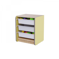 Одинарный модуль для хранения игрушек из коллекции мебели «НЕГА» (цвет желтый) - «globural.ru» - Саранск