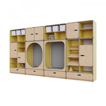 Детская стенка с местом для хранения и зонами отдыха из коллекции «НЕГА» (цвет желтый) - «globural.ru» - Саранск