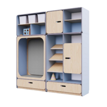 Детская стенка с местом для хранения и прямоугольной зоной отдыха из коллекции «НЕГА» (цвет голубой) - «globural.ru» - Саранск