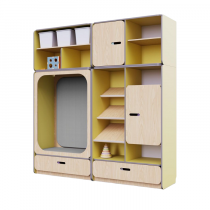 Детская стенка с местом для хранения и прямоугольной зоной отдыха из коллекции «НЕГА» (цвет желтый) - «globural.ru» - Саранск