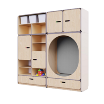 Детская стенка с местом для хранения и овальной зоной отдыха из коллекции «НЕГА» (цвет бежевый) - «globural.ru» - Саранск