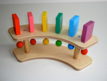 Тактильно-развивающая панель "Разноцветное домино" (12 домино, настольный модуль) - «globural.ru» - Саранск