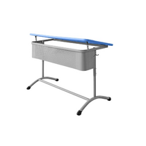 Стол ученический двухместный регулируемый по высоте с наклонной пластиковой столешницей - «globural.ru» - Саранск