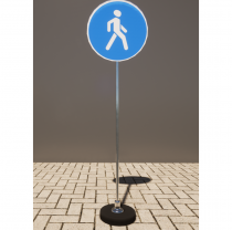 Знак дорожный "Пешеходная дорожка" 4.5.1 типоразмер 40 на стойке с основанием 3кг - «globural.ru» - Саранск