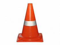 Сигнальный дорожный конус (жесткий, с одной световозвращающей полосой) - «globural.ru» - Саранск