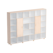 Шкаф-стеллаж 2 дверки (бук/белый) - «globural.ru» - Саранск