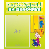 Стенд "Список детей на шкафчики" №5 - «globural.ru» - Саранск