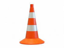 Сигнальный дорожный конус (мягкий, с двумя световозвращающими полосами) - «globural.ru» - Саранск