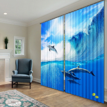 Комплект светонепроницаемых штор "Дельфины" - «globural.ru» - Саранск