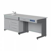 Стол демонстрационный (с раковиной, подводкой и отведением воды, сантехникой, электрическими розетками, автоматами аварийного отключения тока) - «globural.ru» - Саранск