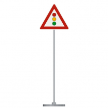 Знак дорожный "Светофорное регулирование" 1.8 типоразмер 40 на стойке с основанием 3кг - «globural.ru» - Саранск