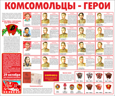 Тематический стенд "Комсомольцы-герои" - «globural.ru» - Саранск